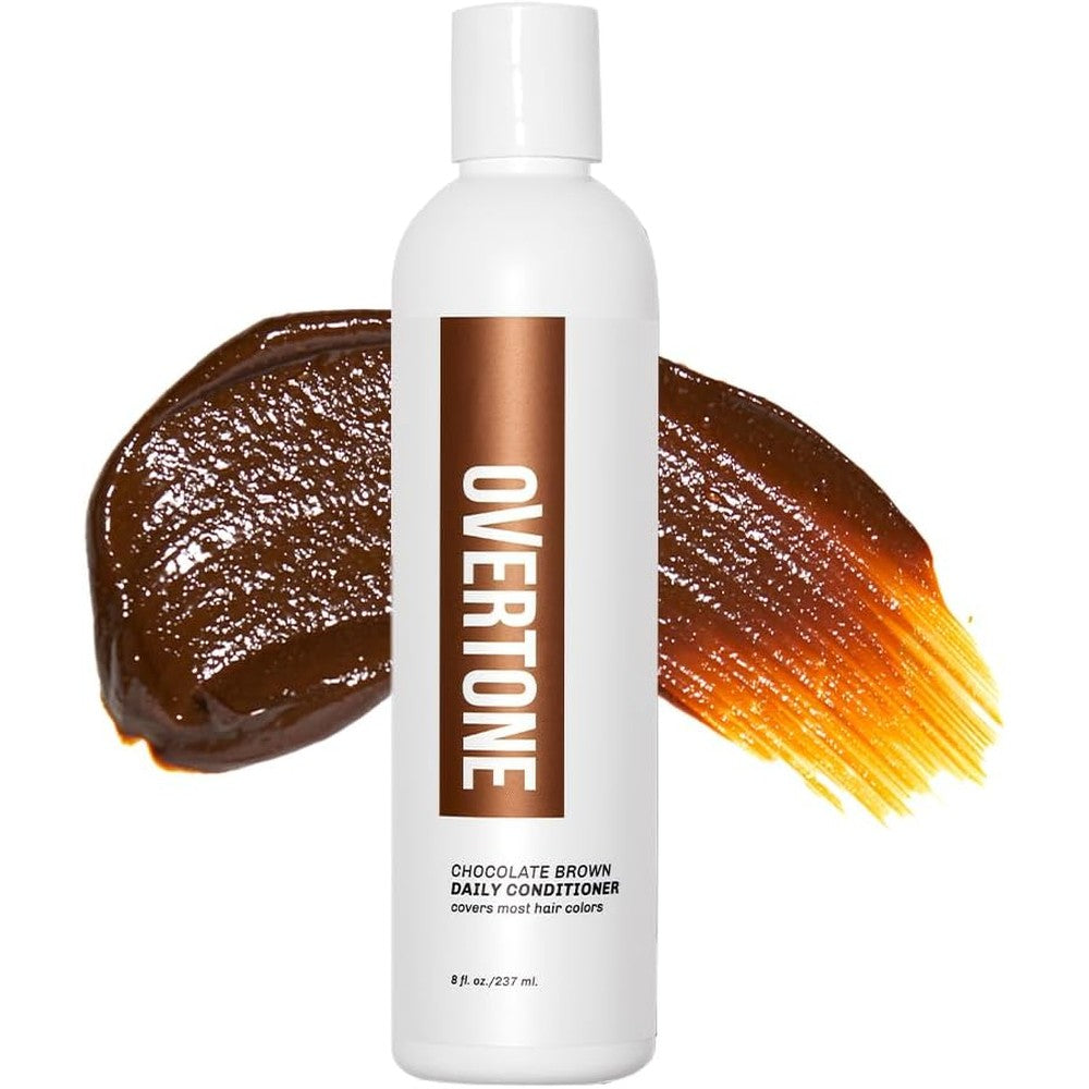 Overtone Chocolate Brown Daily Color Depositing Conditioner front view bottle