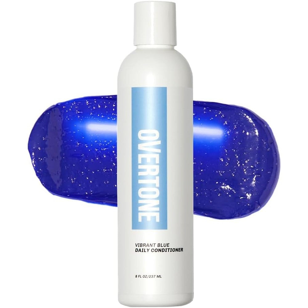 Overtone Daily Color Depositing Conditioner Vibrant Blue front view bottle