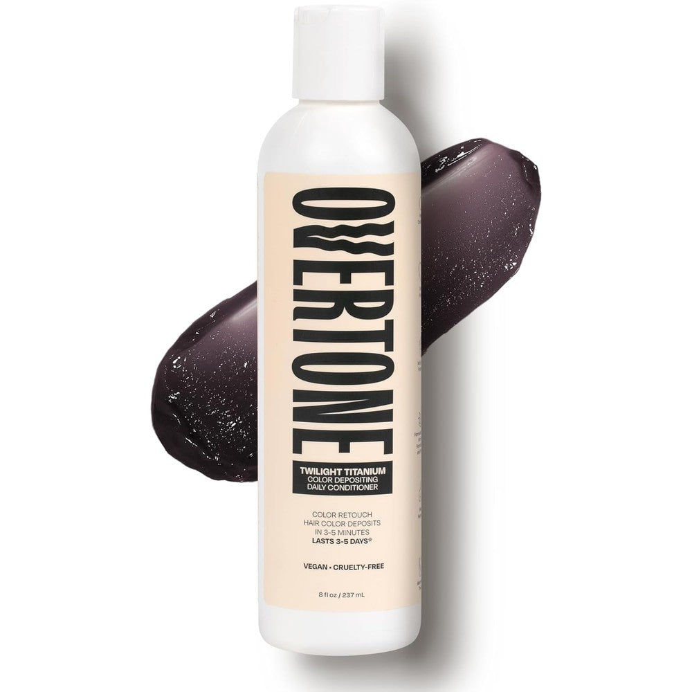 Overtone Daily Color Depositing Conditioner Twilight Titanium front view silver hair maintenance product