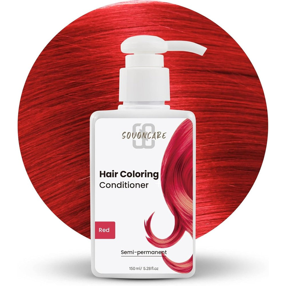 SOVONCARE Red Semi Permanent Hair Dye Depositing Conditioner bottle front view showing product labeling.