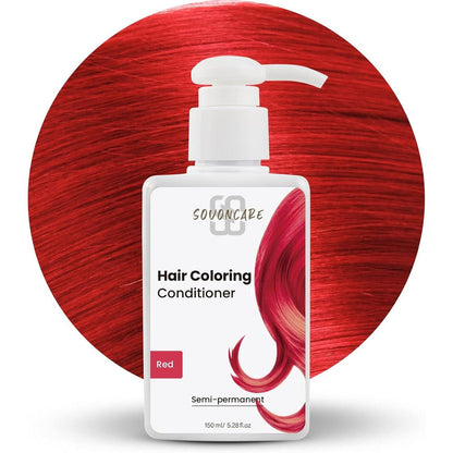 SOVONCARE Red Semi Permanent Hair Dye Depositing Conditioner bottle front view showing product labeling.