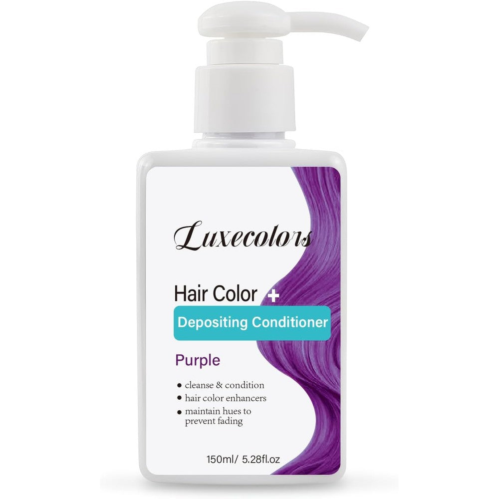 Luxecolors purple hair color depositing conditioner front view package