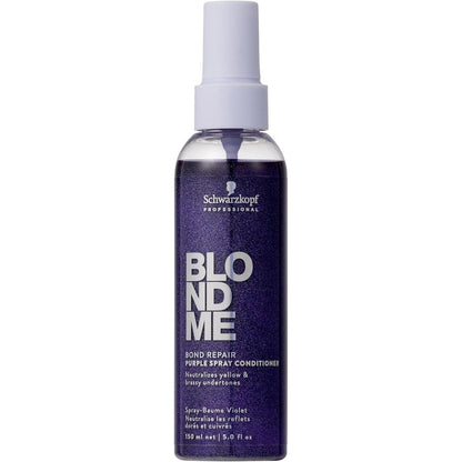 Schwarzkopf Professional BlondMe Bond Repair Purple Spray Conditioner 150ml bottle front view for blonde hair care