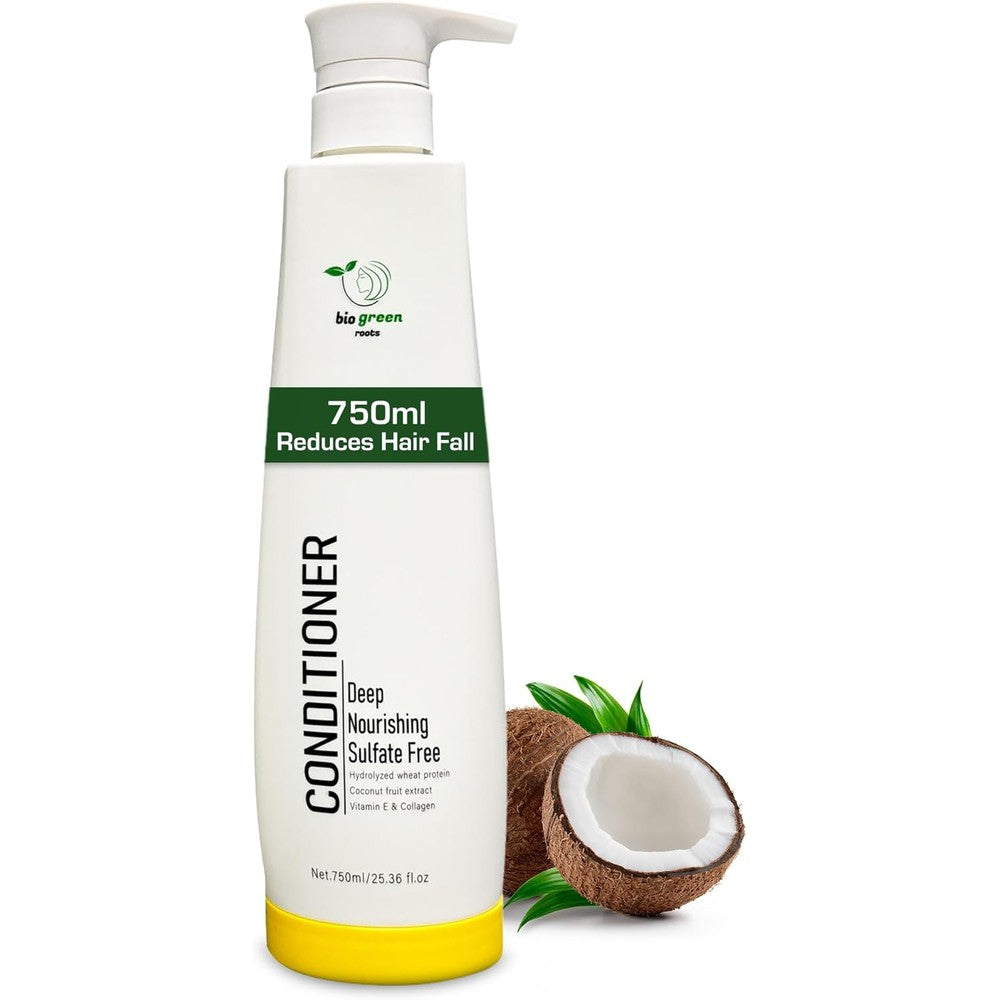 BIOGREEN ROOTS Deep Nourishing Conditioner 750ml bottle front view for dry hair repair
