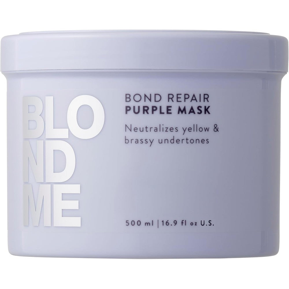 Schwarzkopf Professional BLONDME Bond Repair Purple Mask 500 ml container front view for blonde hair care