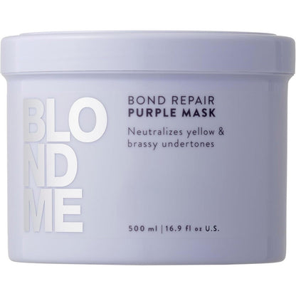 Schwarzkopf Professional BLONDME Bond Repair Purple Mask 500 ml container front view for blonde hair care