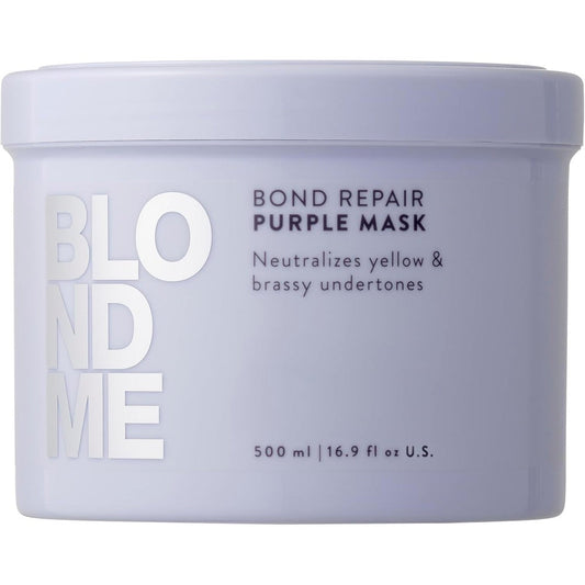 Schwarzkopf Professional BLONDME Bond Repair Purple Mask 500 ml container front view for blonde hair care