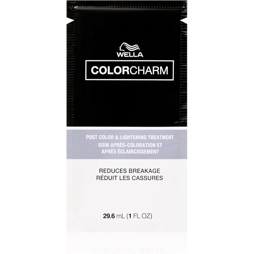 Wella Colorcharm Post Color And Lightening Treatment front packaging packet for bond repair