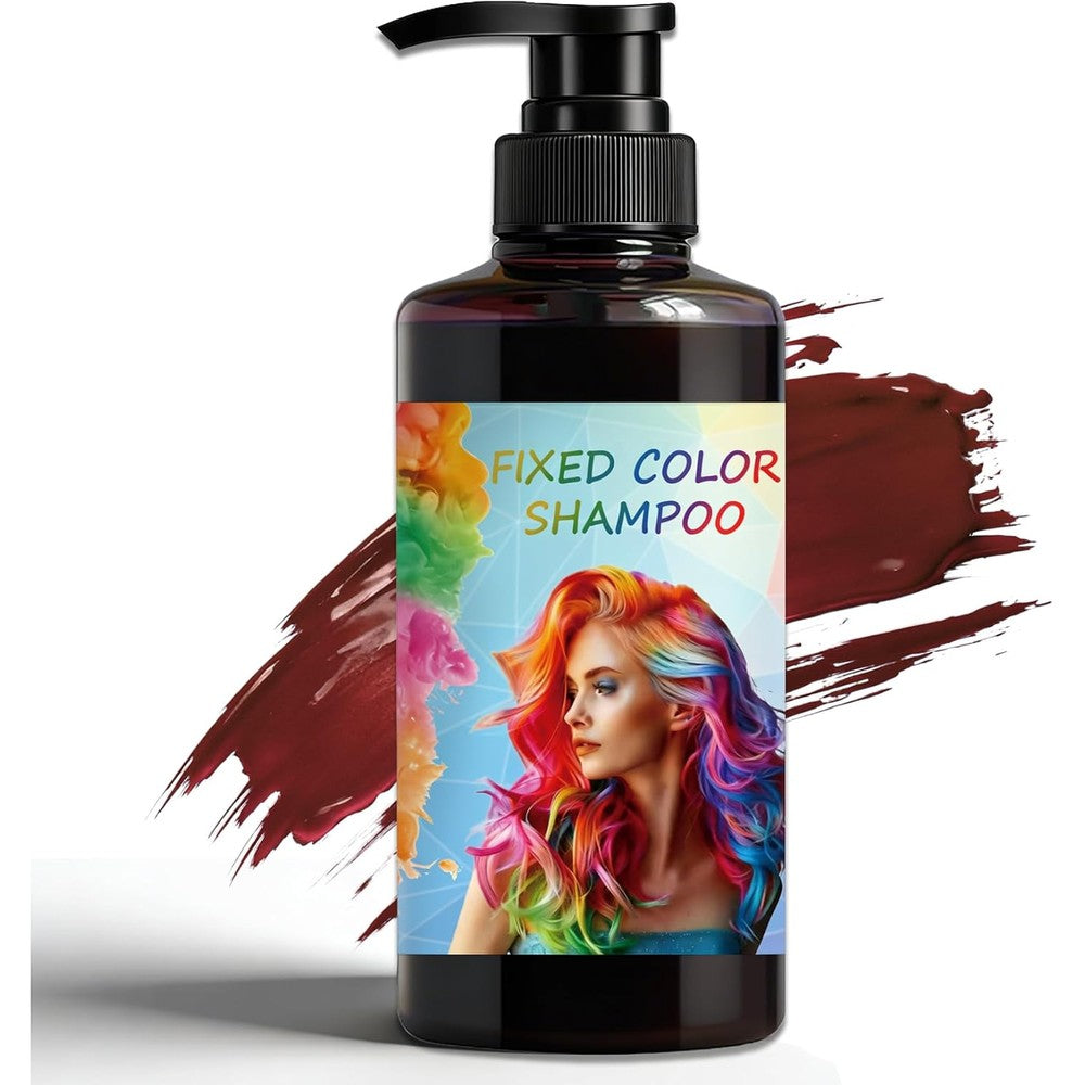 AOAZXBB 3-in-1 Red Color Depositing Shampoo bottle front view semi permanent hair color