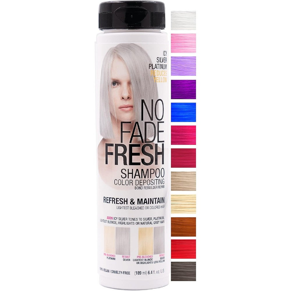 No Fade Fresh Icy Silver Platinum Color Depositing Shampoo bottle front view