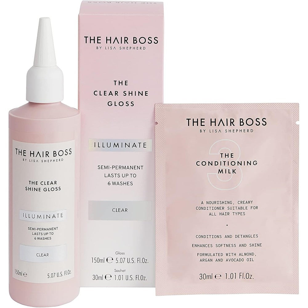 The Hair Boss Clear Shine Gloss 150ml front view