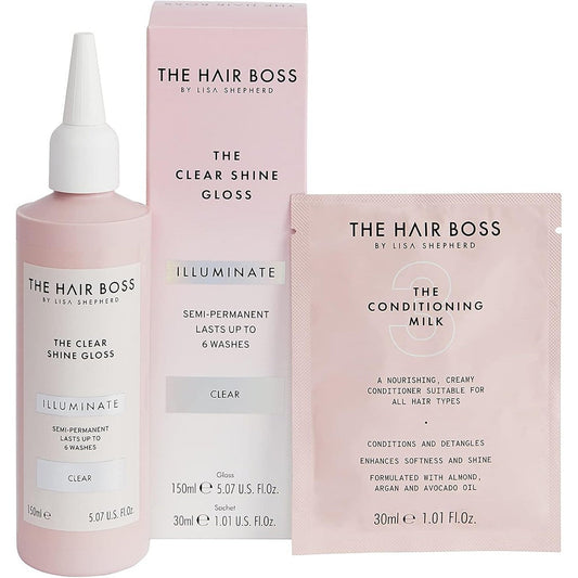 The Hair Boss Clear Shine Gloss 150ml front view