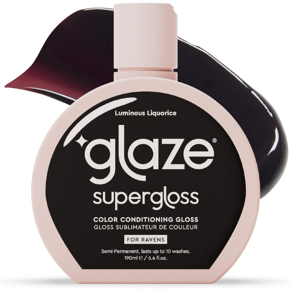 Glaze Supergloss conditioning hair gloss in Luminous Licorice front view