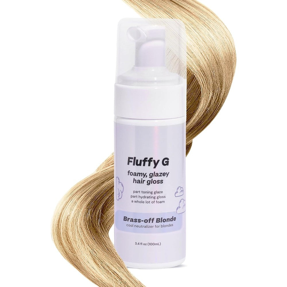 Hally Hair Fluffy G Hair Gloss Brass Off Blonde front view bottle