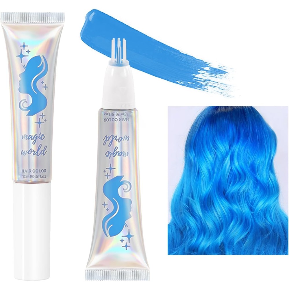 Geuufea Neon Blue semi permanent hair gel front view packaging