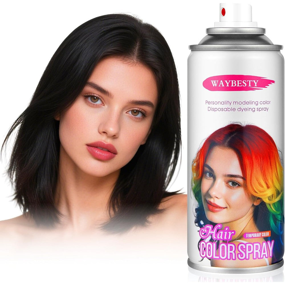 Waybesty temporary black hair color spray bottle front view