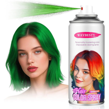 Waybesty temporary green hair color spray front view