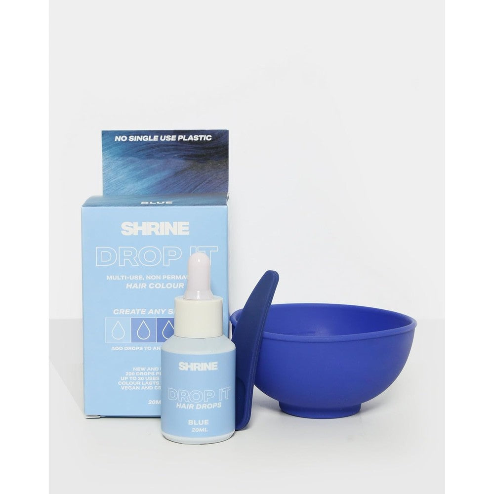 Shrine Drop It blue hair dye drops bottle front view