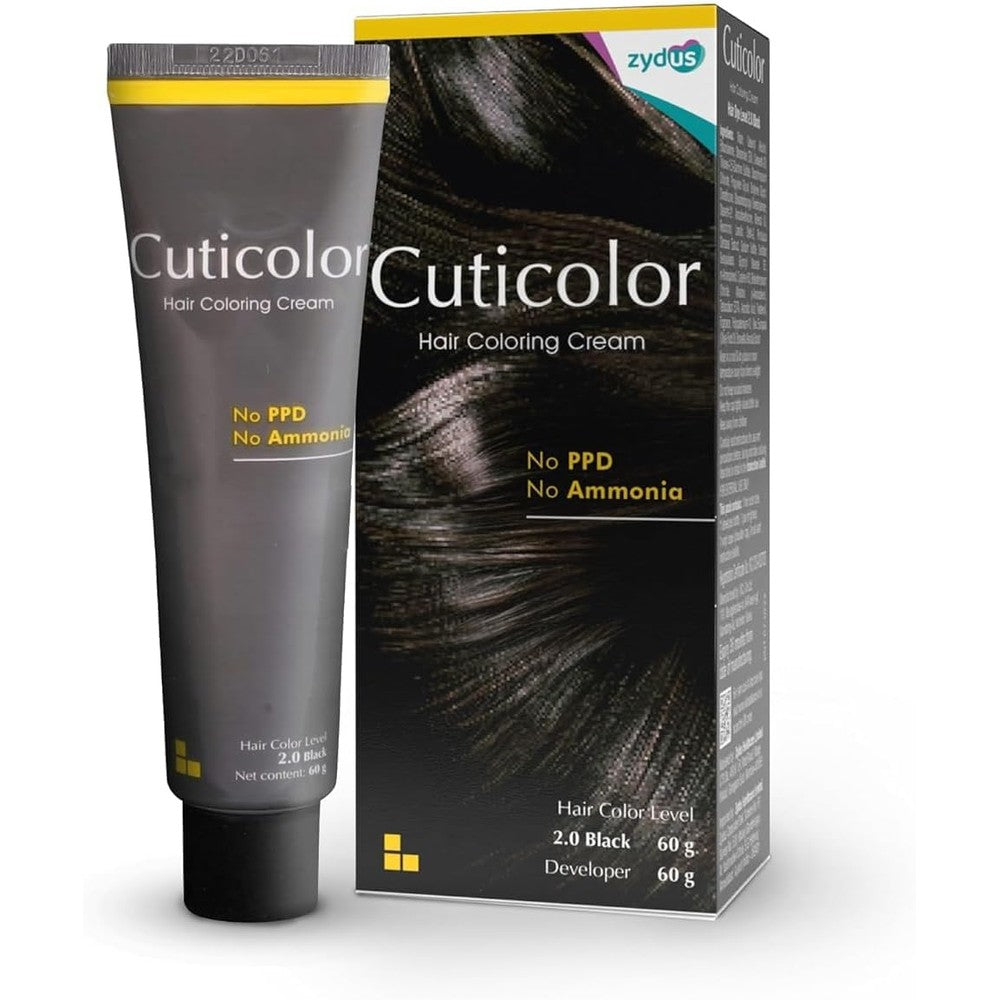 Cuticolor Permanent Hair Color Cream Black front packaging