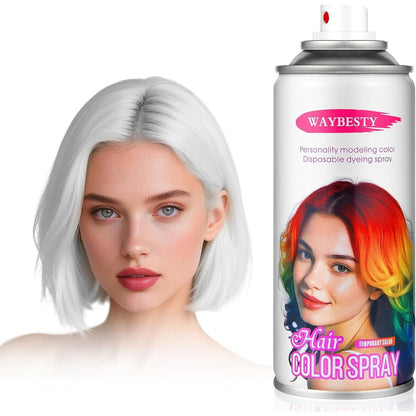 Waybesty white temporary hair color spray front view