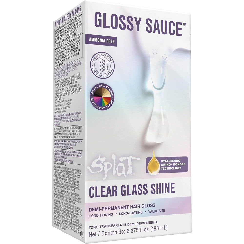 Splat Glossy Sauce Demi-Permanent Clear Hair Gloss front view bottle