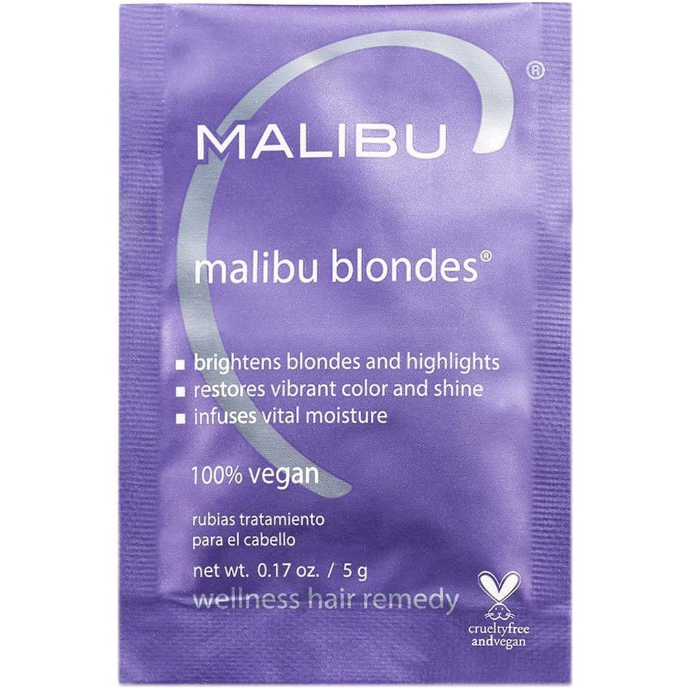 Malibu C Blondes Wellness Hair Remedy sachet front view for hair brightening