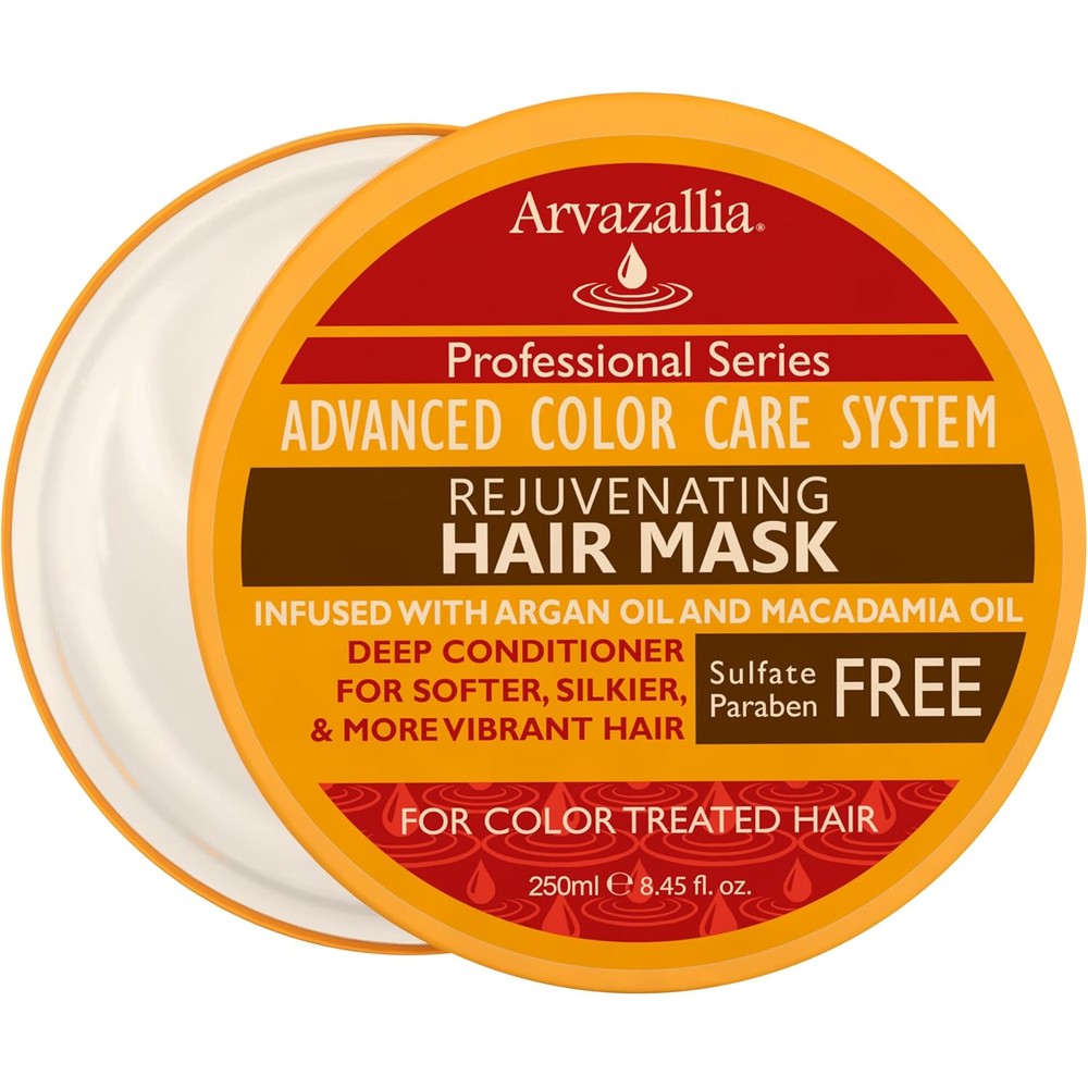 Arvazallia Rejuvenating Hair Mask front view jar for color treated hair care