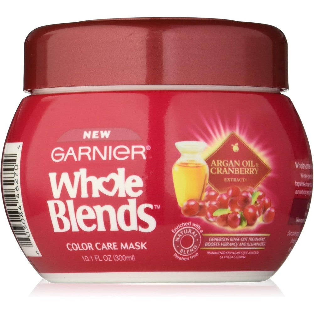Garnier Whole Blends Color Care Mask front packaging showing argan oil and cranberry extracts