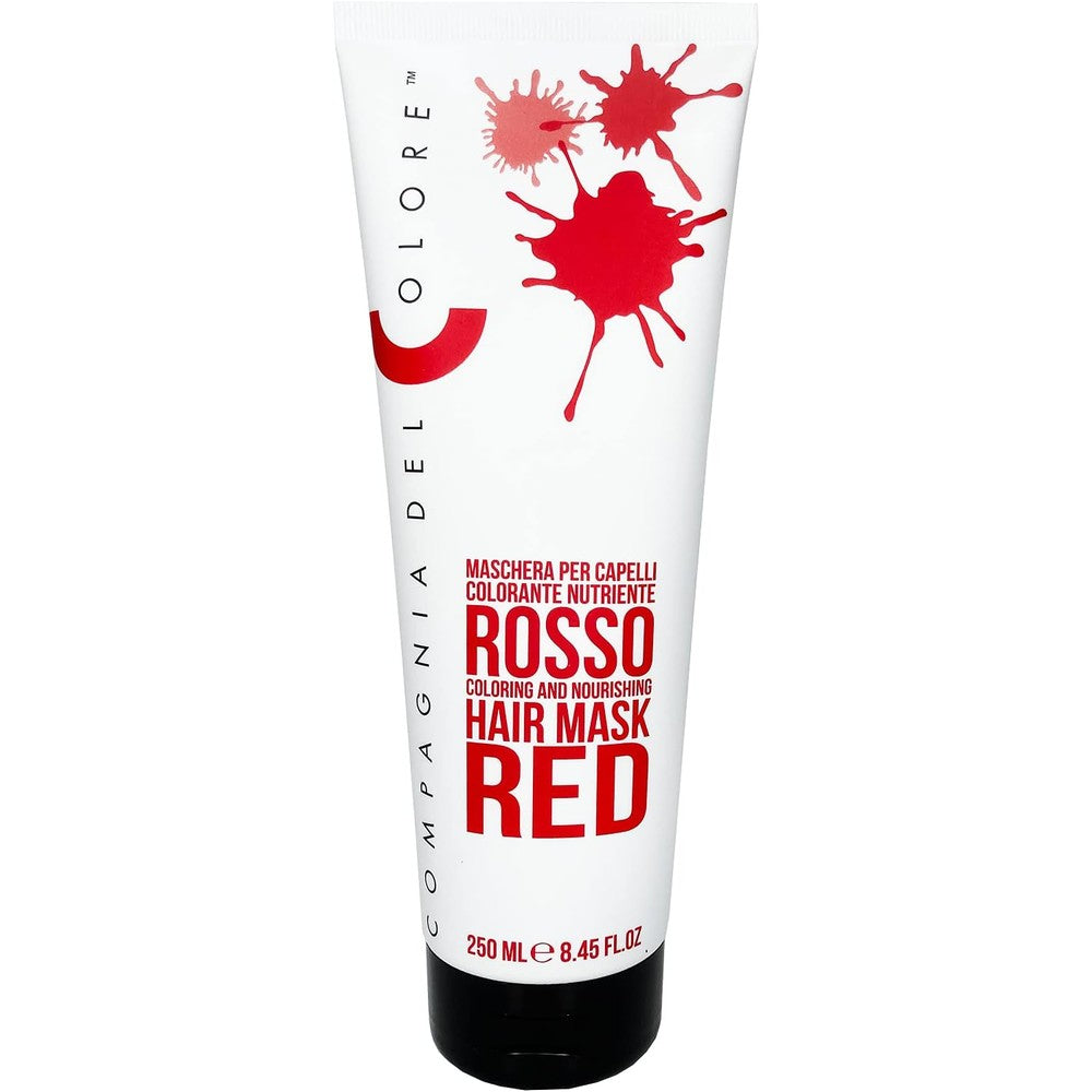Compagnia Del Colore Coloring and Nourishing Hair Mask Red front view for vibrant hair color refreshment