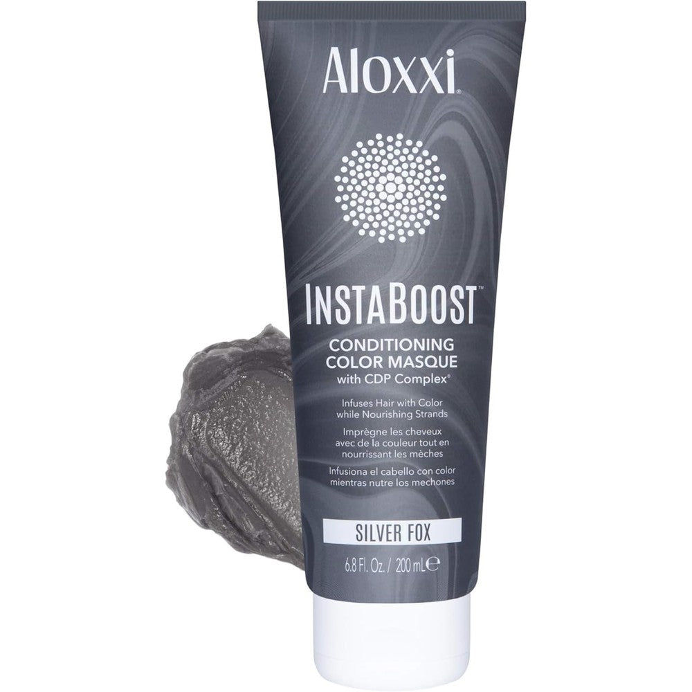 ALOXXI InstaBoost Conditioning Color Mask Silver Fox front view for hair color depositing