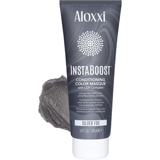 ALOXXI InstaBoost Conditioning Color Mask Silver Fox front view for hair color depositing