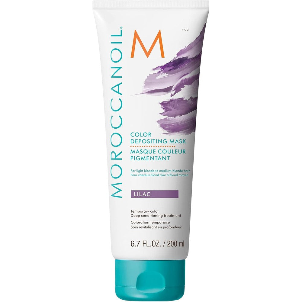 Moroccanoil Color Depositing Mask Packette Aquamarine front packaging view for temporary hair color.