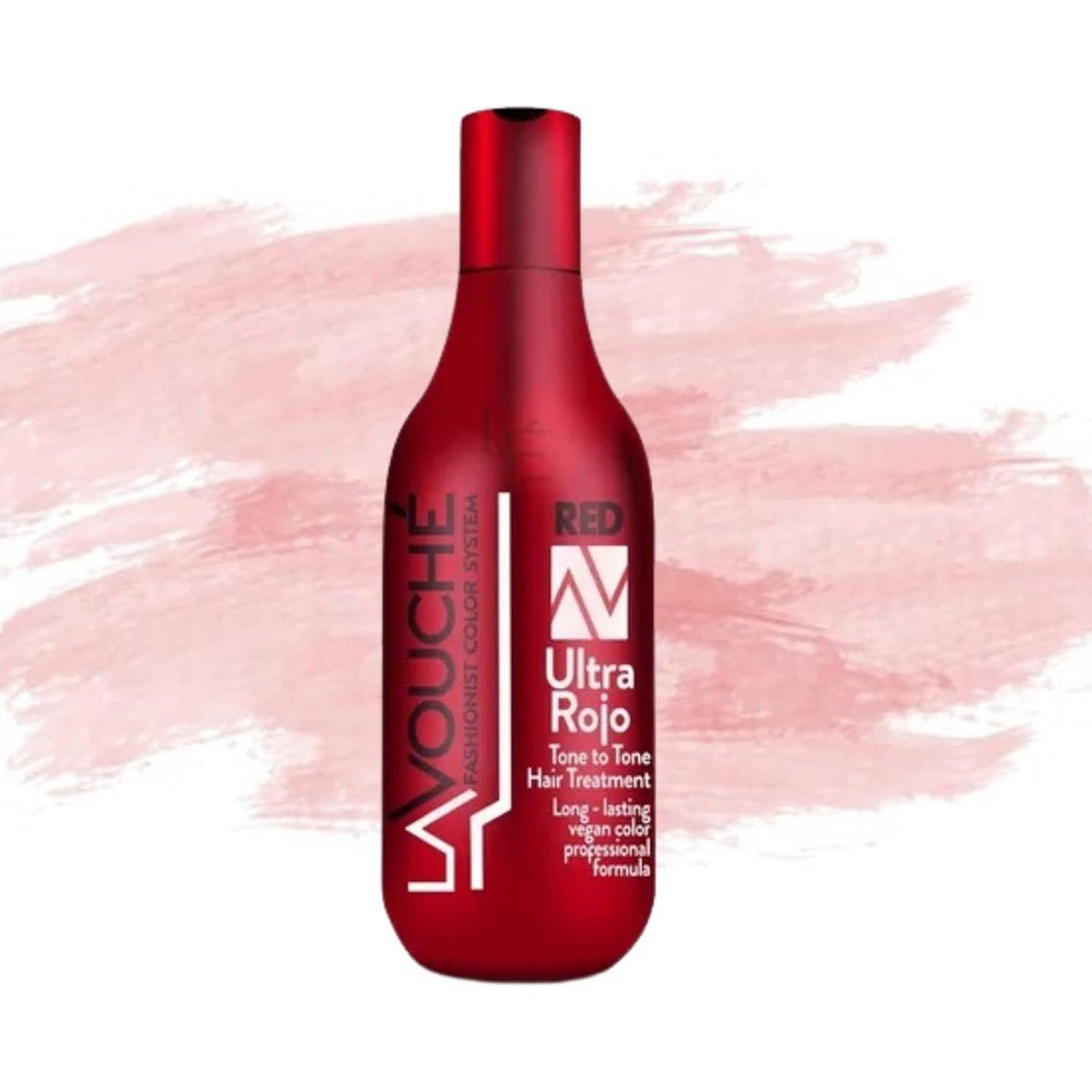 LavouchÃ© Ultra Rojo color depositing hair treatment front view bottle