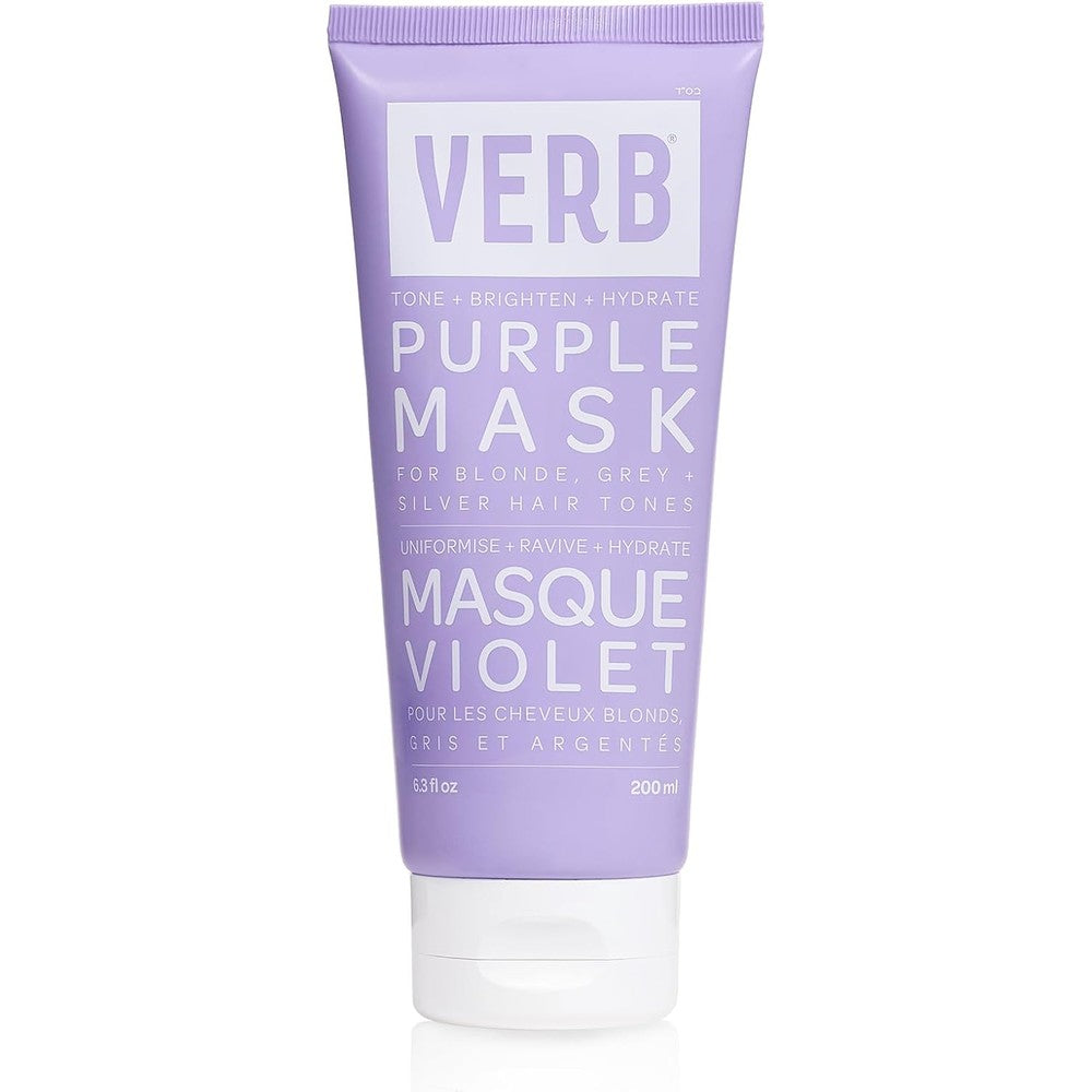 Verb Purple Hair Mask front view of the tube package for toning blonde hair