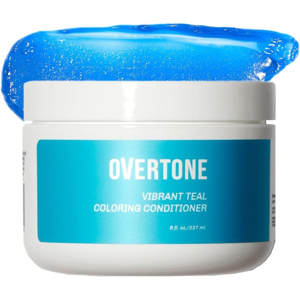 Overtone Vibrant Teal Color Depositing Conditioner front view container