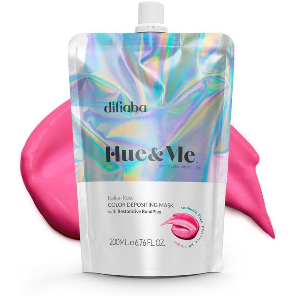 Difiaba Hue And Me Color Depositing Conditioner Italian Rose pouch front view