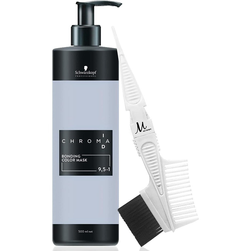 Schwarzkopf Professional Chroma ID Bonding Color Mask 9.5-1 Pastel Cendre front view with pump dispenser