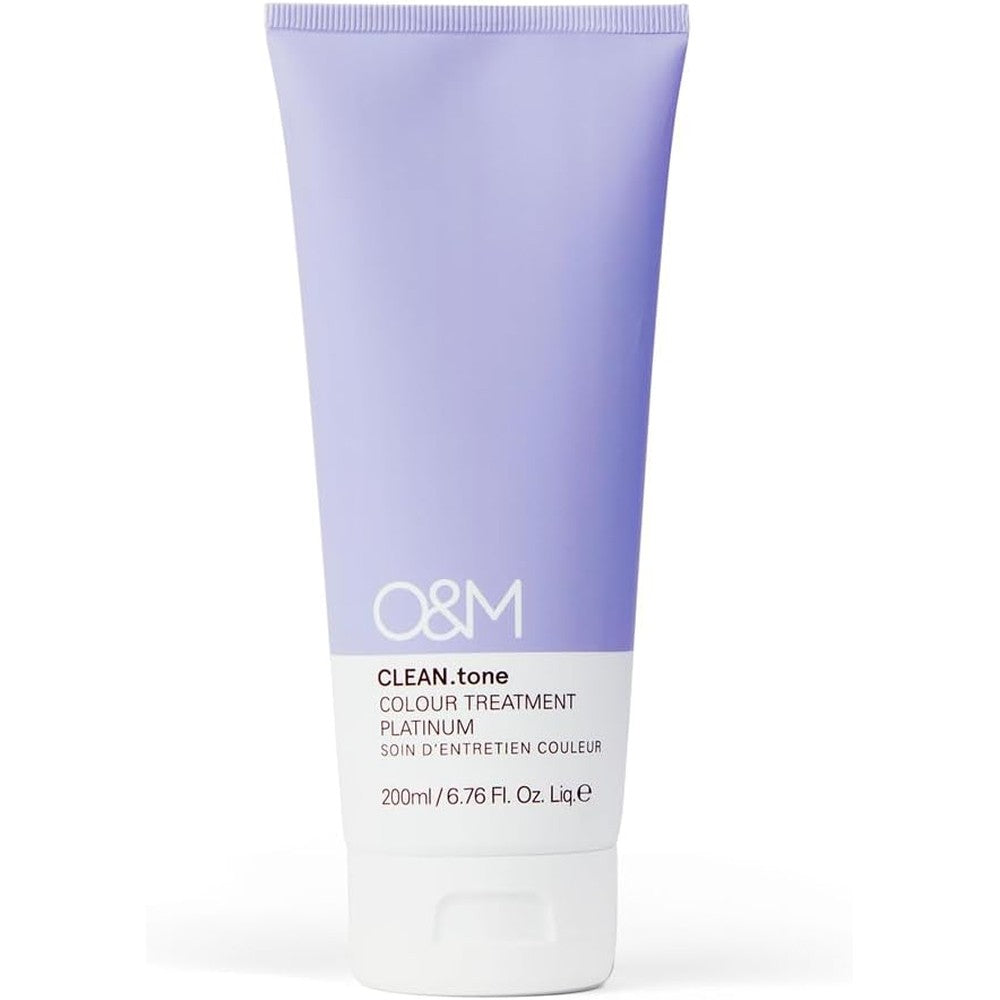 O&M CLEAN.tone Platinum Hair Color Treatment 200ml tube front view for cool blonde toning