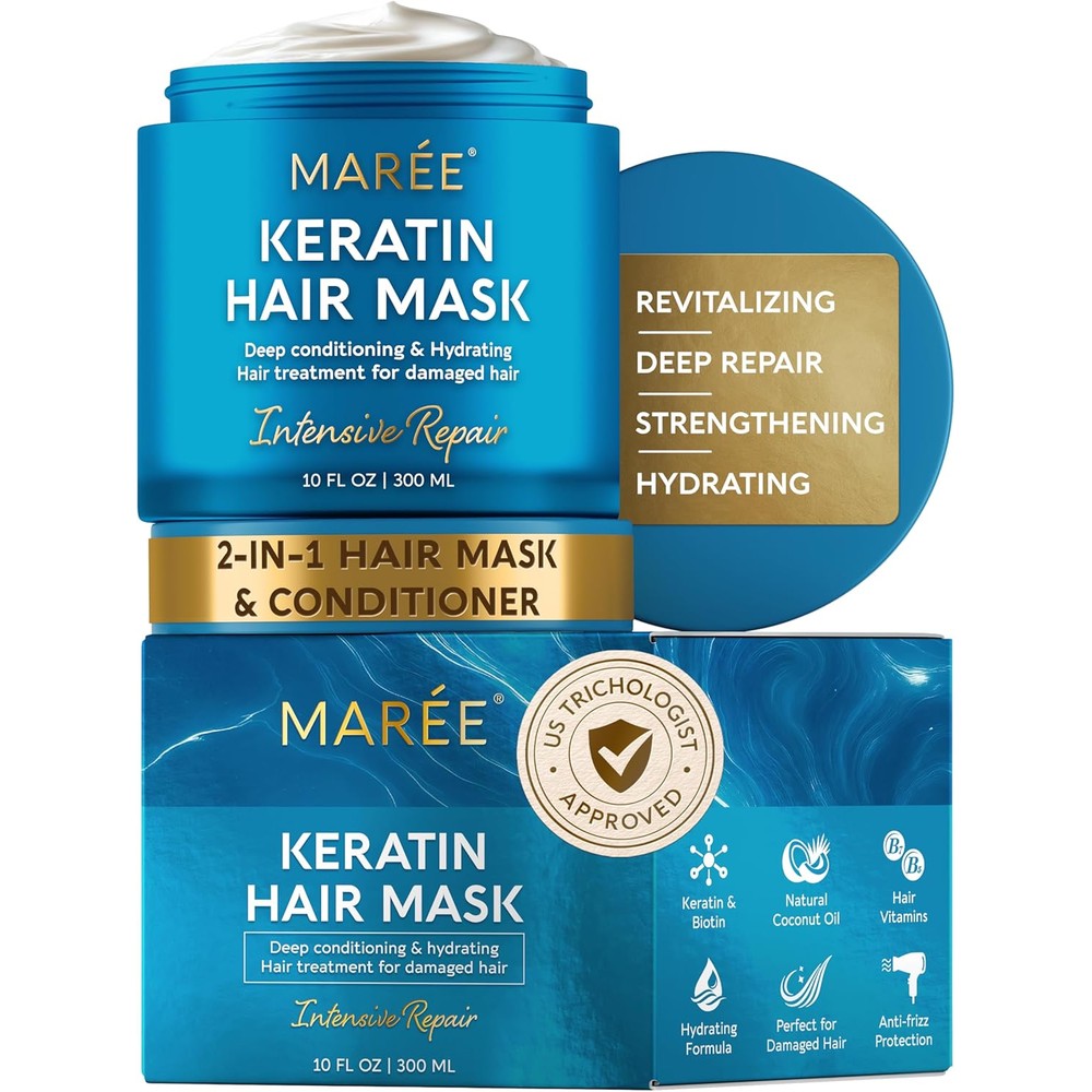 MAREE Deep Conditioning Hair Mask front view jar for damaged hair repair