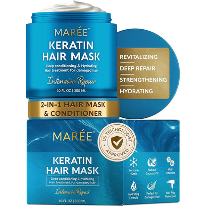 MAREE Deep Conditioning Hair Mask front view jar for damaged hair repair