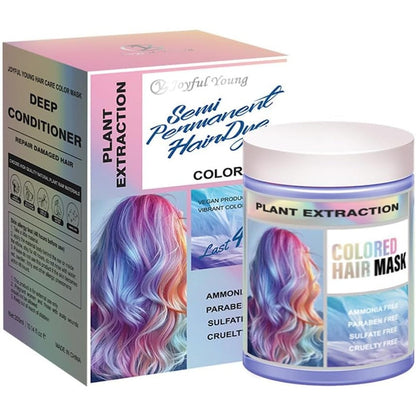 Joyful Young Vegan Semi Permanent Hair Color Mask Silver front view showing packaging details
