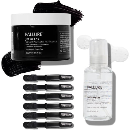 Pallure Color Pigment Refresher Mask Shine Kit Jet Black front packaging view