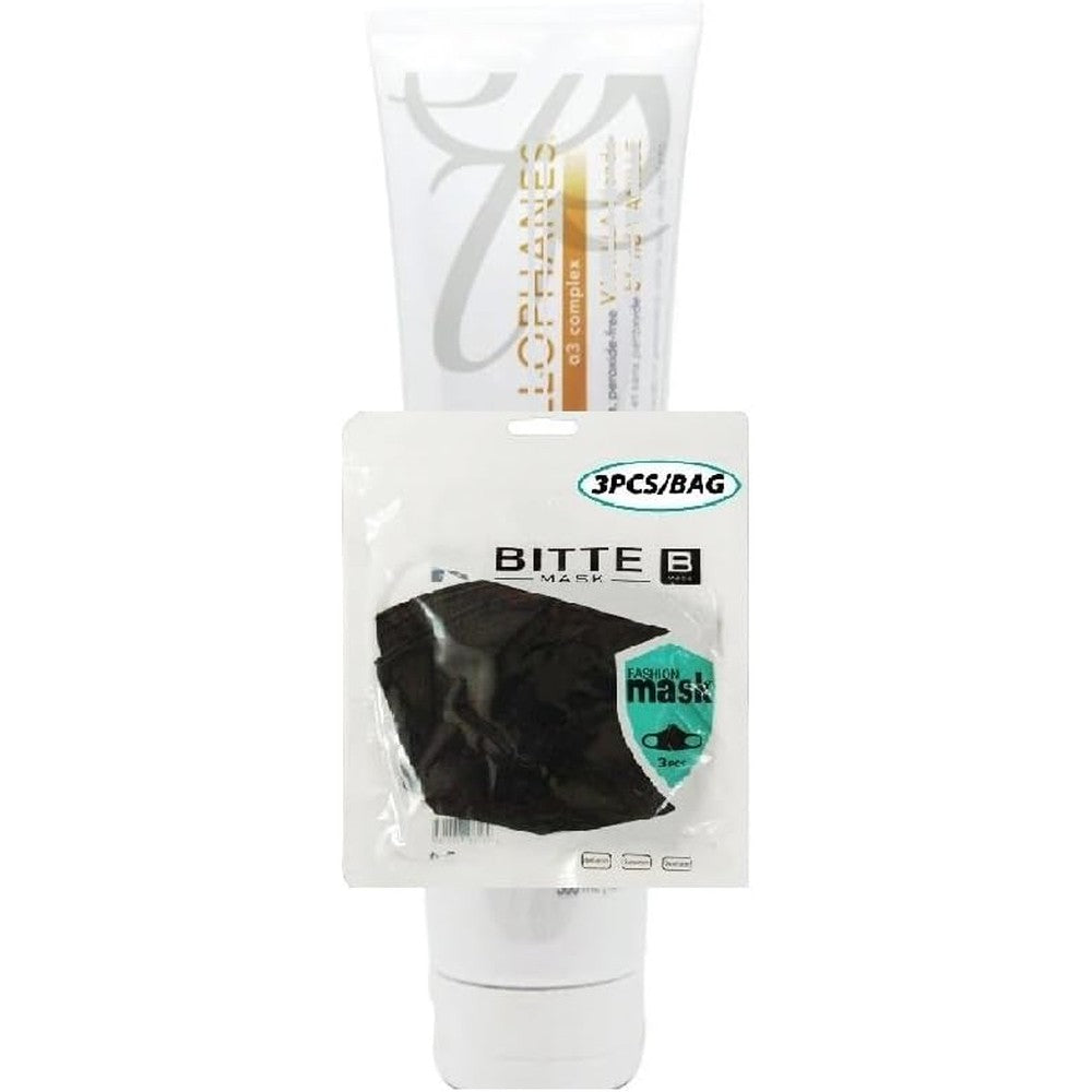 Sebastian Cellophanes Vanilla Blonde hair color revitalizer bottle with fashion masks