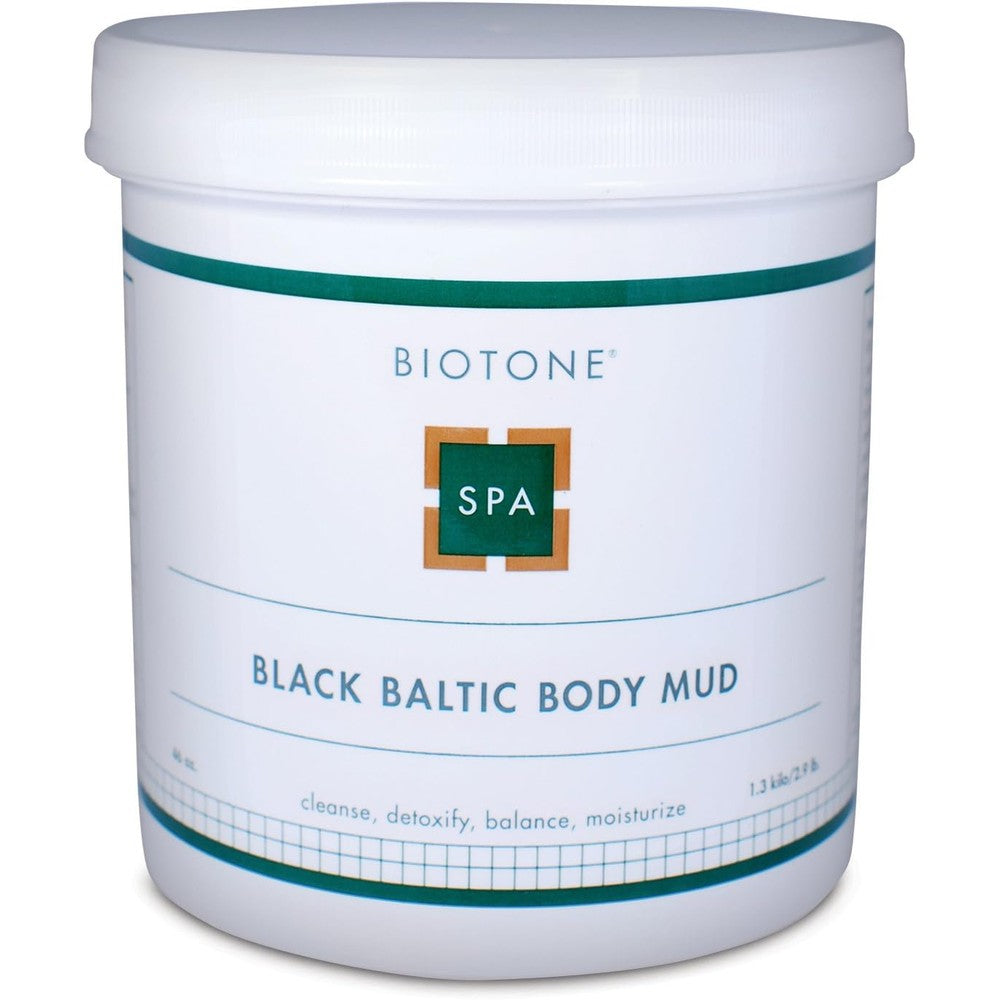 Biotone Spa Products Black Baltic Body Mud 46 Ounce front view jar for detoxifying body treatments