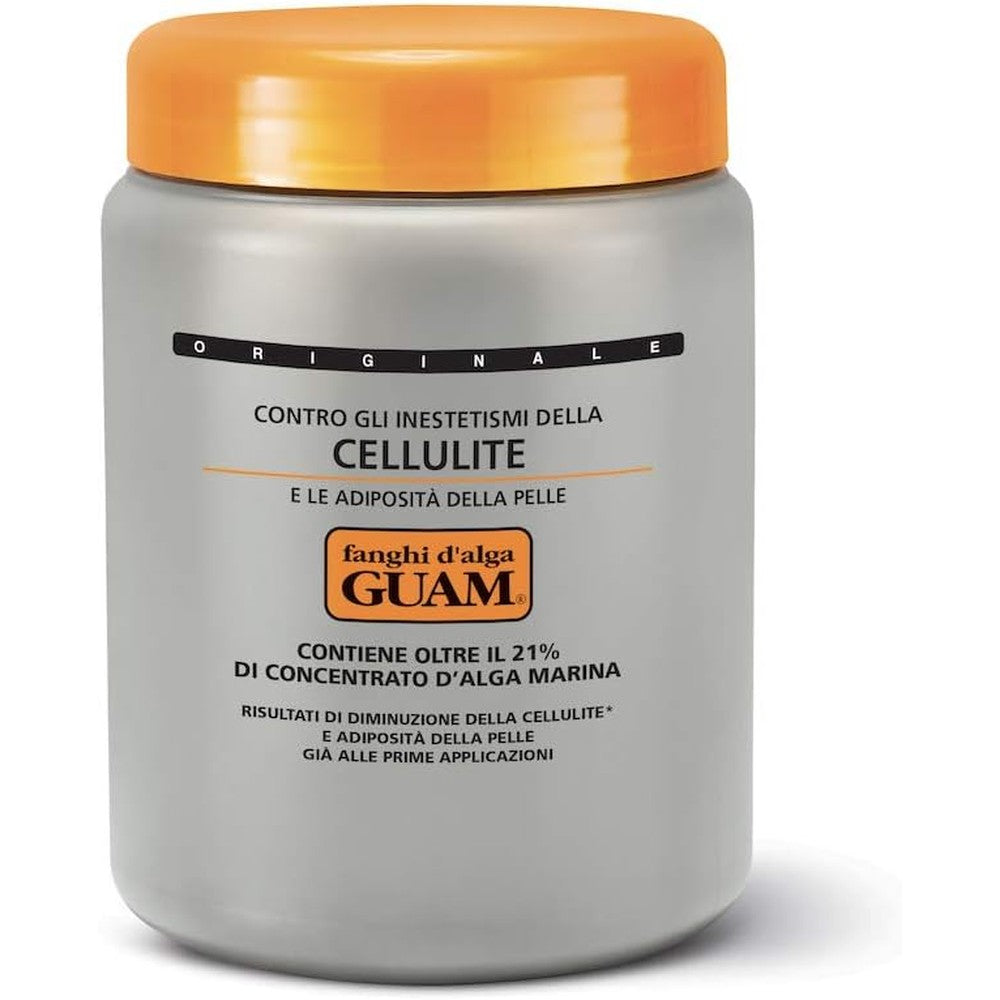 Guam Anti Cellulite Seaweed Wrap Original Formula 1 Kilogram jar front view for professional body tightening.
