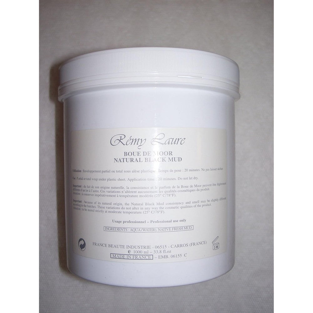 Remy Laure Natural Black Mud 1000ml Pro professional salon jar front view