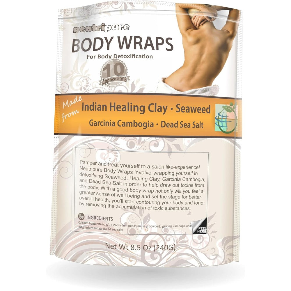 Neutripure DIY Slimming Body Wrap front view packaging of detoxifying spa mud powder.