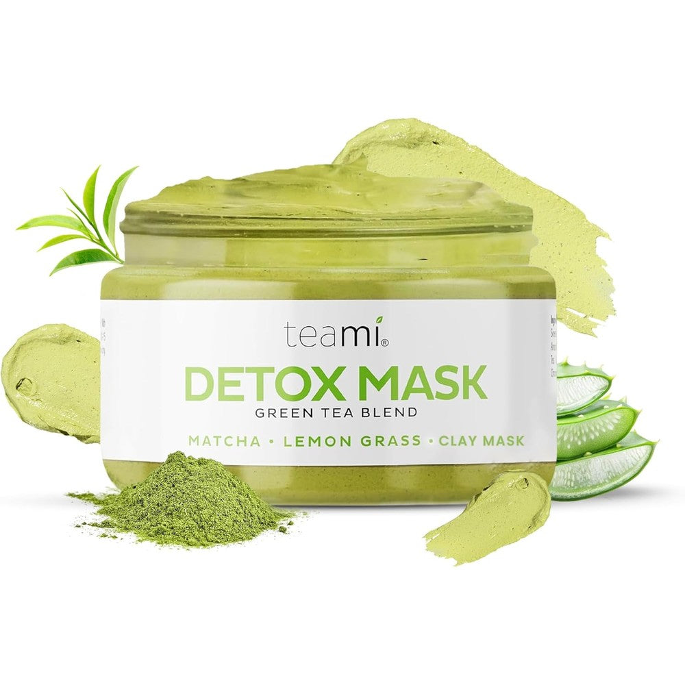 Teami Green Tea Detox Face Mask jar front view for pore cleansing