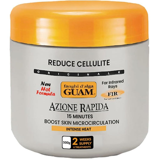Guam Anti-Cellulite Seaweed Mud Infrared Body Wrap front view container of professional fast action hot formula