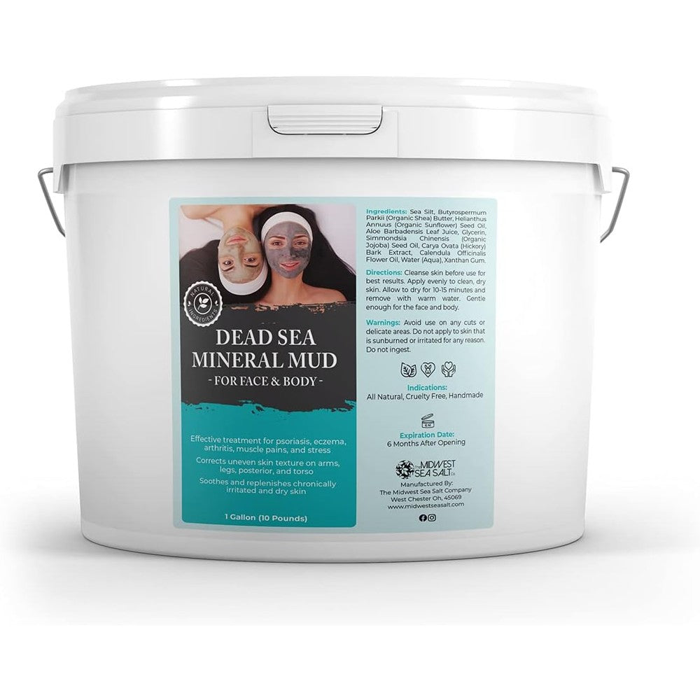 Midwest Sea Salt Company Dead Sea Black Mud 10 pounds bucket front view